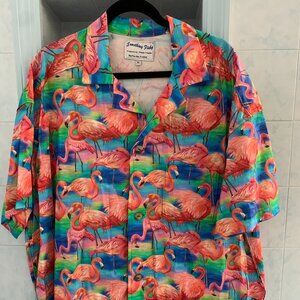NWOT CUSTOM FLAMINGO SHIRT MENS SIZE XL Made in BIG PINE KEY FLORIDA